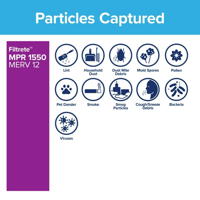 Air Filter, MPR 1500 MERV 12, Advanced Allergen Reduction