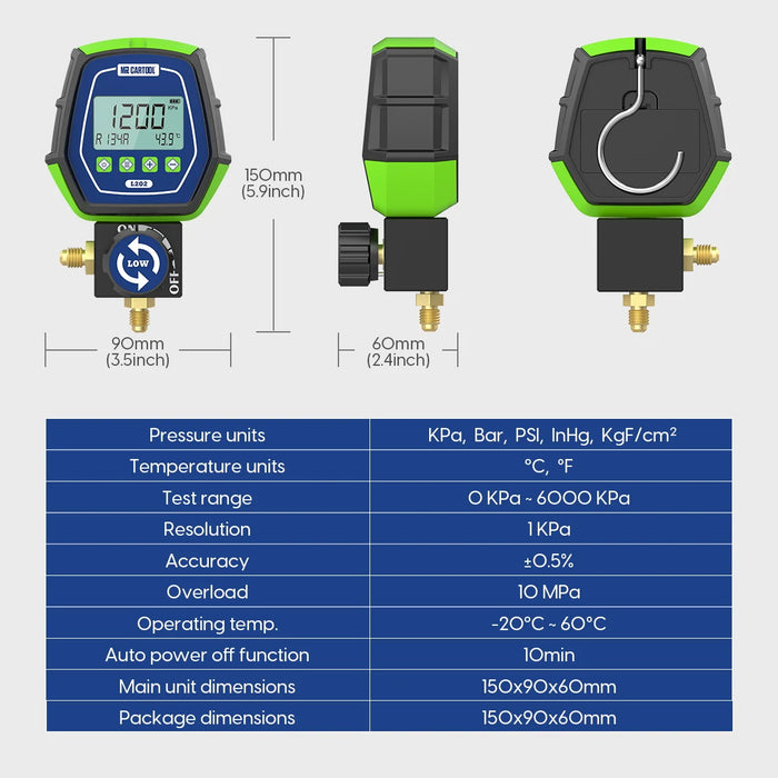 AC Leak Detector Kit | Air Conditioner Pressure Gauge