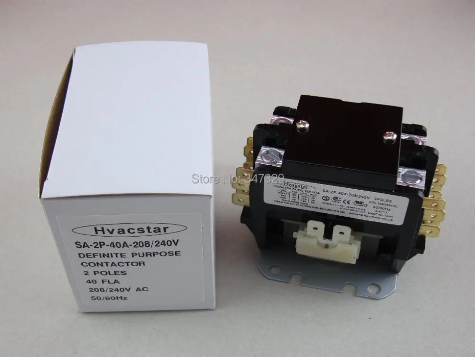 Hvacstar SA-2P-40A-208/240V Definite Purpose Air Conditioner Contactor 2Poles