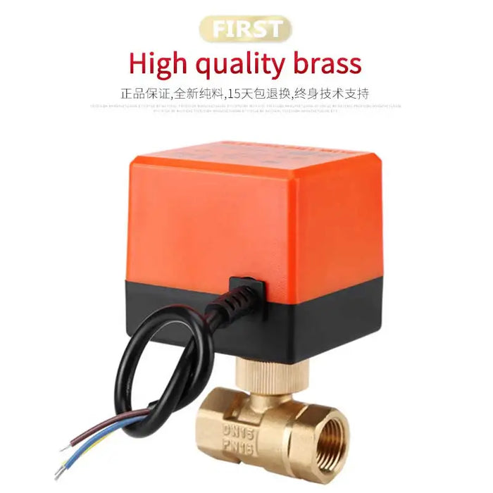 DN15 / DN20 / DN25 motorized electric 2-way brass ball valve