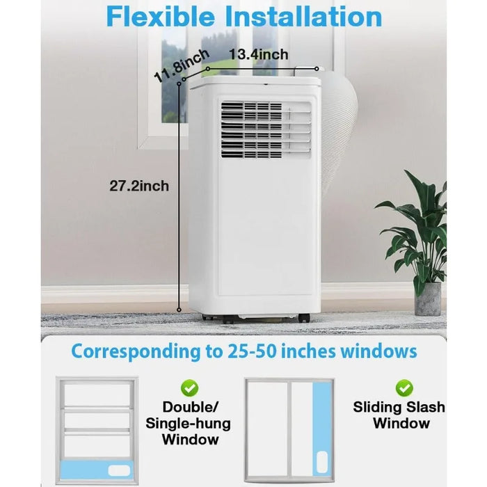 Joy Pebble Portable Air Conditioner, 10000 BTU for Room up to 450 sq. ft, Portable AC with Dehumidifier & Fan, 2 Fan Speeds