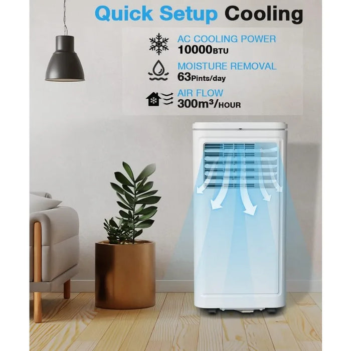 Joy Pebble Portable Air Conditioner, 10000 BTU for Room up to 450 sq. ft, Portable AC with Dehumidifier & Fan, 2 Fan Speeds