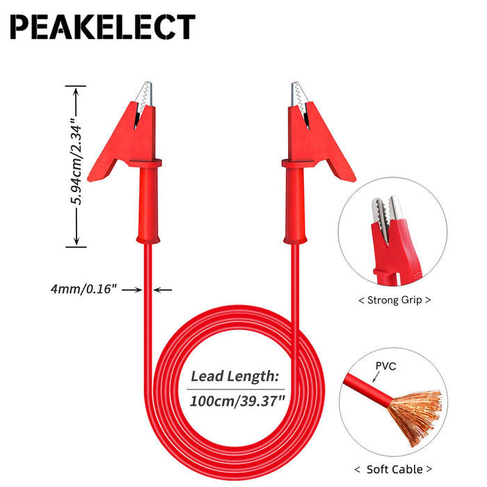 Dual Alligator Clip Test Lead 1M Wire Heavy Duty Crocodile Clips